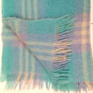 Mohair Vintage Regency by Laconia 48" x 72"  Pastel Plaid Throw Blanket